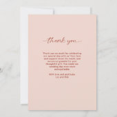 Wedding Thank You Photo Arch Terracotta Minimal サンキューカード (裏面)