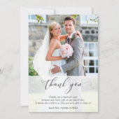 WEDDING THANK YOU photo calligraphy chic overlay サンキューカード (正面)