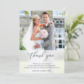 WEDDING THANK YOU photo calligraphy chic overlay サンキューカード (スタンド正面)