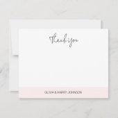  Wedding Thank You Pink White Flat Note Card ノートカード (正面)