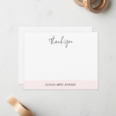  Wedding Thank You Pink White Flat Note Card ノートカード (正面/裏面インサイチュ)