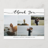 Wedding Thank You Script | Elegant Photo Collage ポストカード (正面)