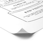 Wedding Tier Cake Layer Flavor Descriptions Sign ポスター (角)