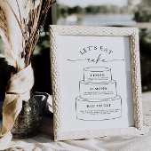 Wedding Tier Cake Layer Flavor Descriptions Sign ポスター