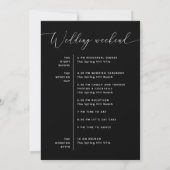 Wedding Timeline | Minimal Black Weekend Schedule 招待状 (裏面)