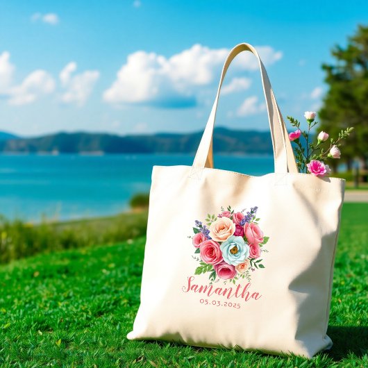 wedding tote bags bachelorette bride floral トートバッグ
