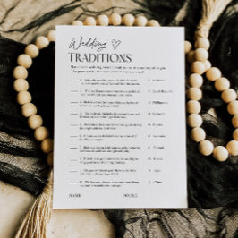 Wedding Traditions Bridal Shower Trivia Game Card 招待状