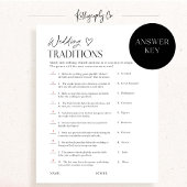 Wedding Traditions Bridal Shower Trivia Game Card 招待状