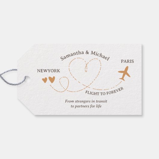 Wedding Travel Flight Airplane ギフトタグ (裏面横)