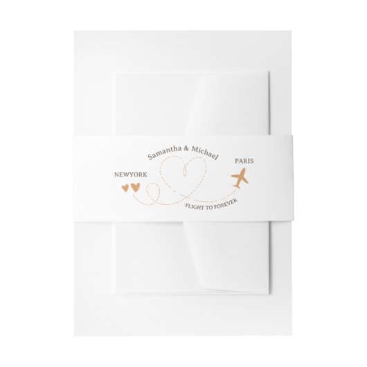 Wedding Travel Flight Theme 招待状ベリーバンド (正面例)