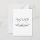 Wedding Trivia Game Modern Script Fun Facts ノートカード (裏面)