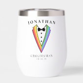 Wedding Tuxedo Personalized Groomsman Thermal Wine (背面)