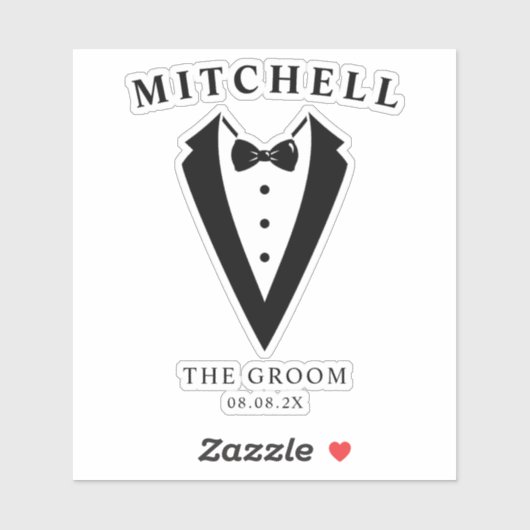 Wedding Tuxedo Personalized The Groom シール (シート)