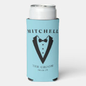 Wedding Tuxedo Personalized The Groom スリム缶クーラー (Seltzer裏面)