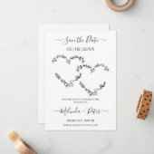 Wedding Two Wildflowers Hearts for Wedding ノートカード (正面/裏面インサイチュ)