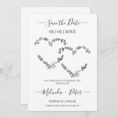 Wedding Two Wildflowers Hearts for Wedding ノートカード (正面/裏面)