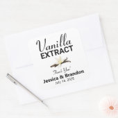 Wedding Vanilla Bean Sugar Favor label スクエアシール (封筒)