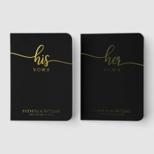 Wedding Vow Book Foil Pocket Notebook Sets