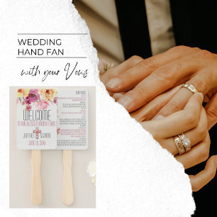 Wedding Vows Blush Pink Floral ハンドファン