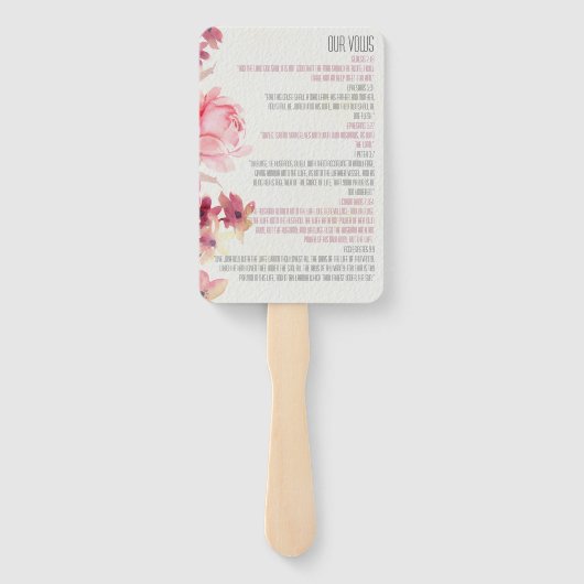 Wedding Vows | Blush Pink Floral ハンドファン (裏面)