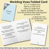 Wedding Vows Folded Card Blue Roses & Doves カード