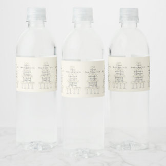 Wedding Water Bottle Label Champagne Glasses ペットボトルラベル