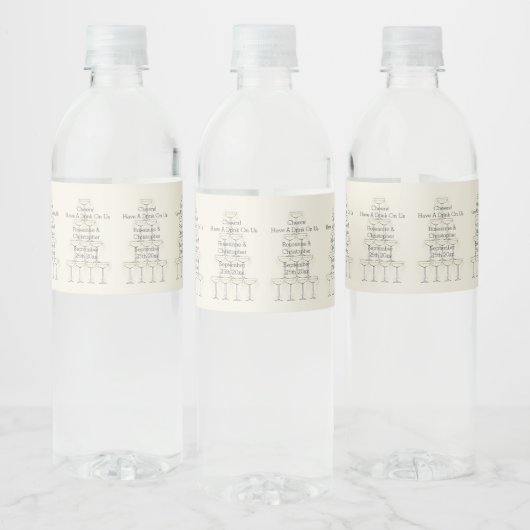 Wedding Water Bottle Label Champagne Glasses ペットボトルラベル (ボトル)