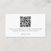 Wedding Website QR Code Modern Minimalist Simple エンクロージャーカード (裏面)
