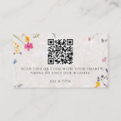 Wedding Website QR Code Wildflower Garden Blush エンクロージャーカード (裏面)