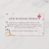 Wedding Website QR Code Wildflower Garden Blush エンクロージャーカード (正面)