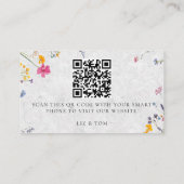 Wedding Website QR Code Wildflower Garden Ivory エンクロージャーカード (裏面)