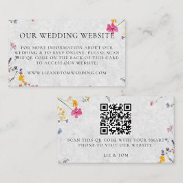 Wedding Website QR Code Wildflower Garden Ivory エンクロージャーカード