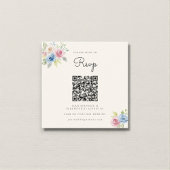  Wedding Website RSVP QR Code Photo pastel florals エンクロージャーカード