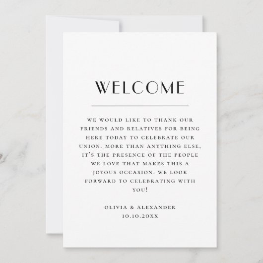 Wedding Weekend Itinerary & Welcome | Schedule 招待状 (正面)