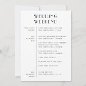 Wedding Weekend Itinerary & Welcome | Schedule 招待状 (裏面)