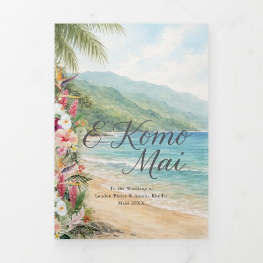 Wedding Weekend | Maui, Hawaii Tri-Fold Invitation 三つ折り招待状 (カバー)