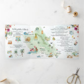 Wedding Weekend | Oahu, Hawaii Tri-Fold Invitation 三つ折り招待状 (内部)