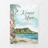 Wedding Weekend | Oahu, Hawaii Tri-Fold Invitation 三つ折り招待状 (カバー)