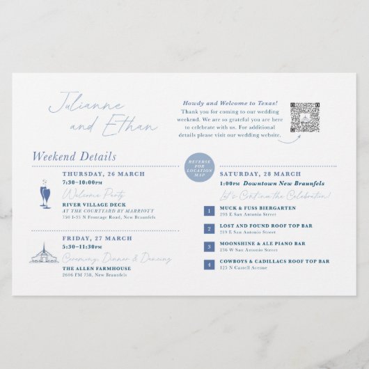 Wedding Weekend Welcome Map CUSTOM FOR CHRISTINE (正面)