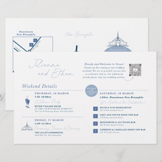 Wedding Weekend Welcome Map CUSTOM FOR CHRISTINE (正面/裏面)