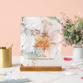 Wedding Welcome Acrylic Sign | Blush Peach Floral アクリルサイン (ウェディング)