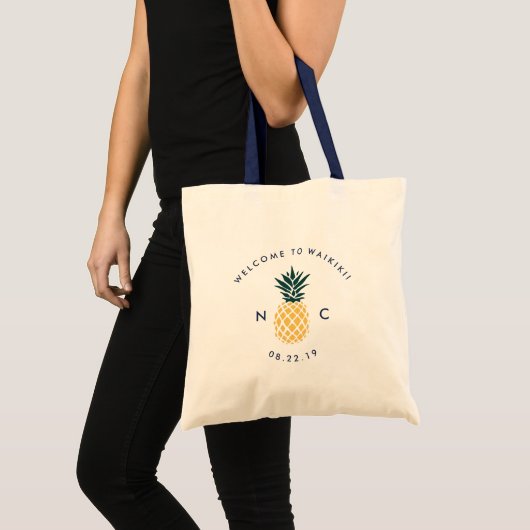 Wedding Welcome Bag | Pineapple Monogram トートバッグ (正面(商品))