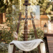Wedding Welcome Modern Handwriting Heart アクリルサイン