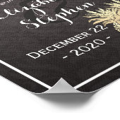 Wedding Welcome Poster in Black Gold with Pineappl ポスター (角)