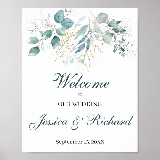Wedding Welcome Poster Sign ポスター (正面)