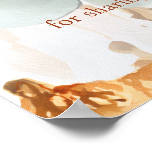 Wedding Welcome Sign | Blush Peach Floral ポスター (角)