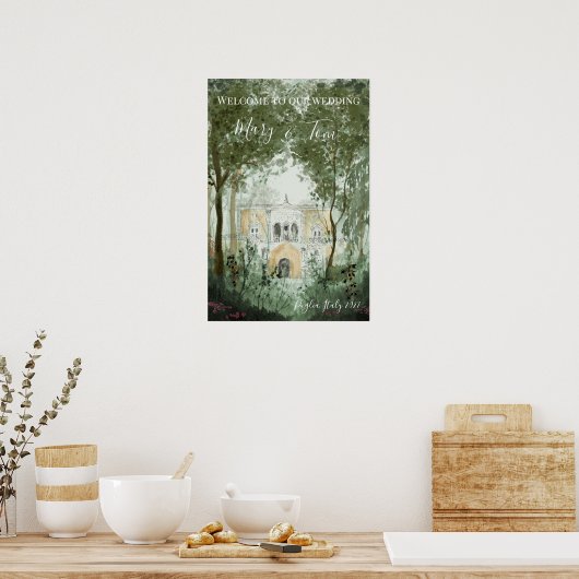 Wedding Welcome Sign Castle Dreams ポスター (キッチン)