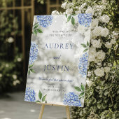 Wedding Welcome Sign, Classic Blue Hydrangea アクリルサイン