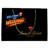 Wedding Welcome Sign – Personalized Names & Date ラージペーパーバッグ (裏面)