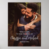 Wedding welcome sign poster with photo ポスター (正面)